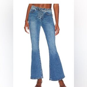 Super down lace up jeans